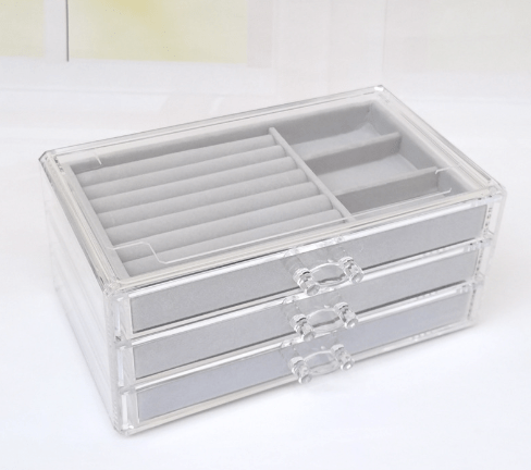 Andcopenhagen accessories Andcopenhagen - Smykke organizer med 3 grå skuffer - Plexiglas