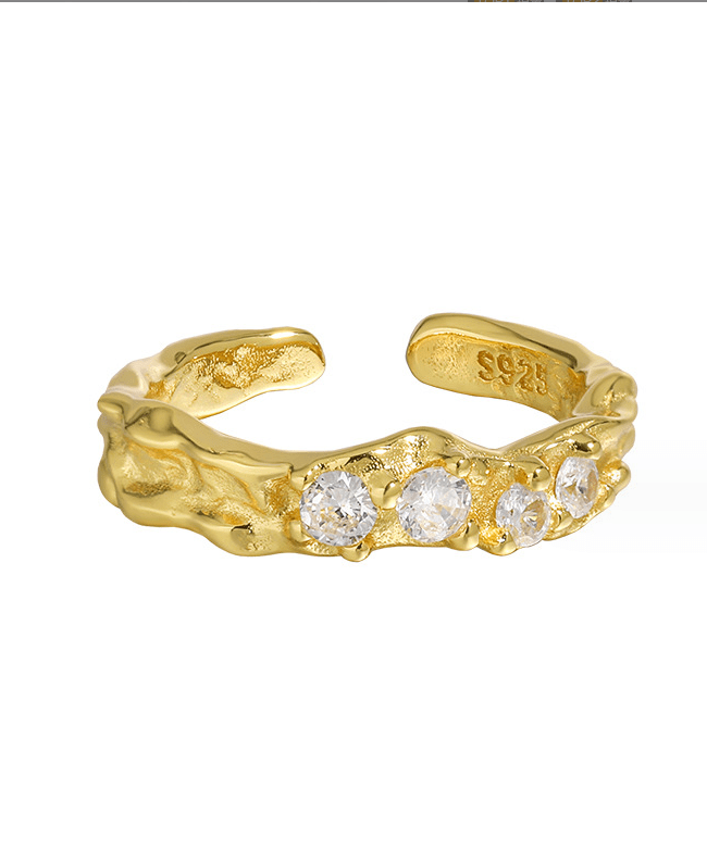 Andcopenhagen Smykker Andcopenhagen - Aurora zirkonia ring i 18 karat guldbelagt sterlingsølv