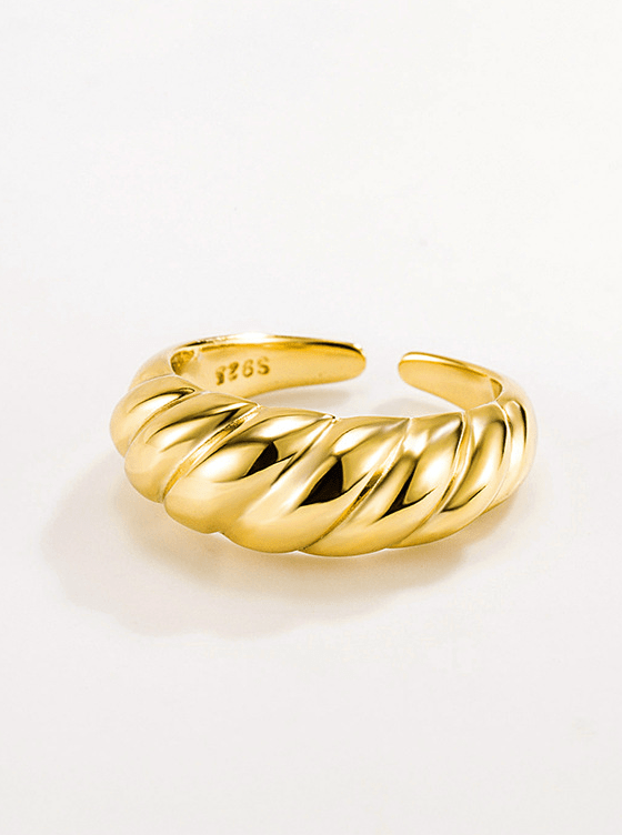 Andcopenhagen Smykker Curly guld ring - Curly Justerbar  - Andcopenhagen