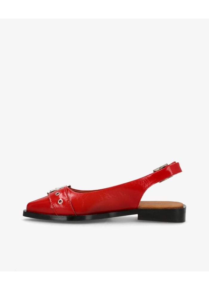 PHENUMB Sko Sandal/ballerina med spænder - Want rød lak læder - Phenumb (Bemærk Preorder)