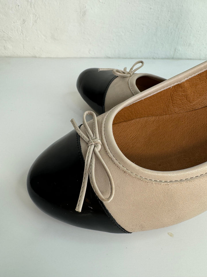 Shoedesign Sko Ballerina - Black/beige Veronica - Shoedesign (bemærk Preorder)