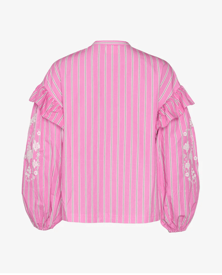 Sissel Edelbo Overdele Stribet skjorte - Pink/Hvid - Augustine - Sissel Edelbo