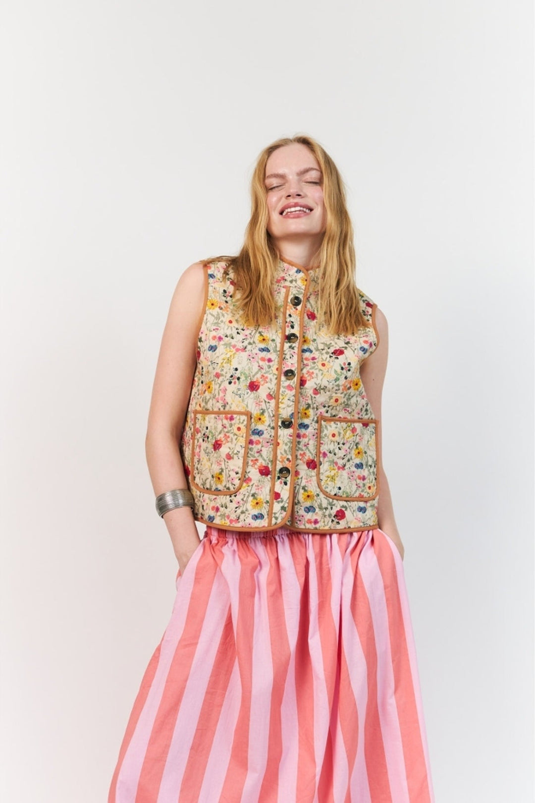 Lollys Laundry - Vest - Flower Print - Cairoll