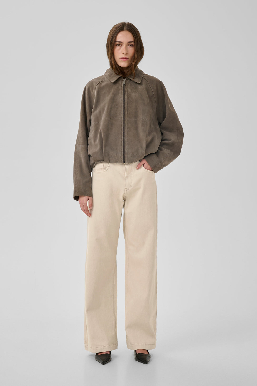 My Essential Wardrobe - Jeans - Oatmeal - 35 The Louis High Wide