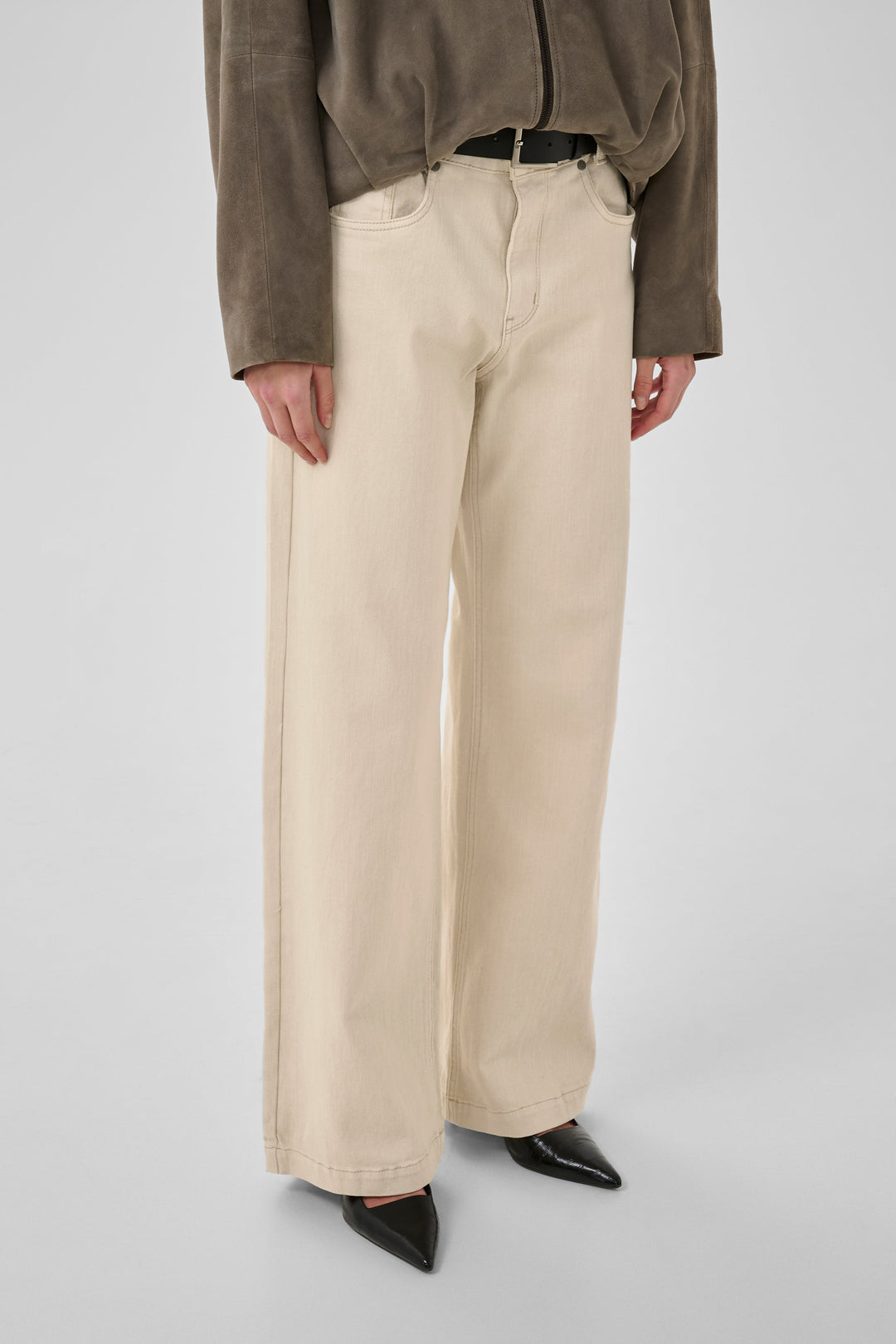 My Essential Wardrobe - Jeans - Oatmeal - 35 The Louis High Wide