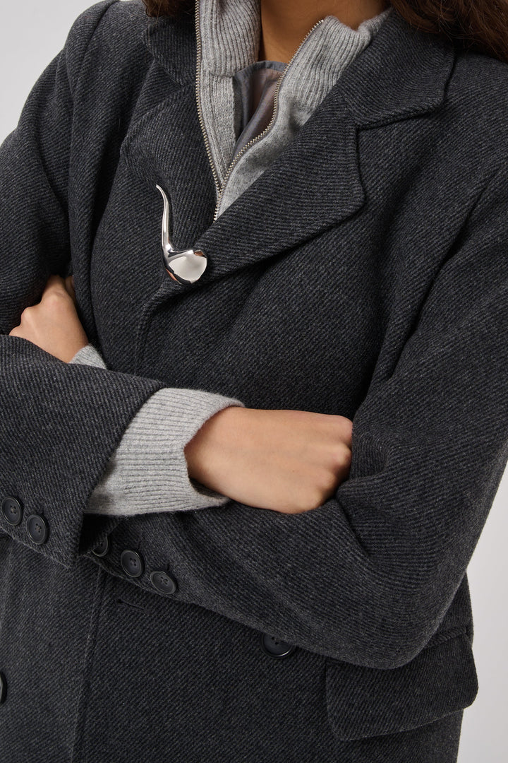 My Essential Wardrobe - Frakke - Dark Grey Melange - Frannie