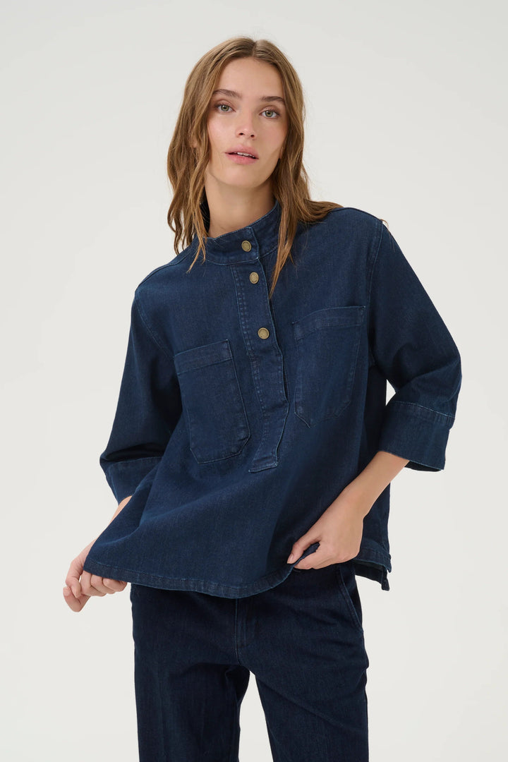 My Essential Wardrobe - Denim t-shirt - LaraMW 115 Boxy - Stilkompagniet.dk
