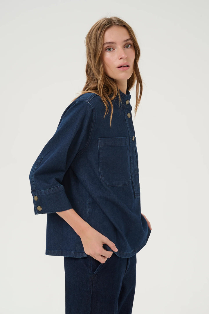 My Essential Wardrobe - Denim t-shirt - LaraMW 115 Boxy - Stilkompagniet.dk