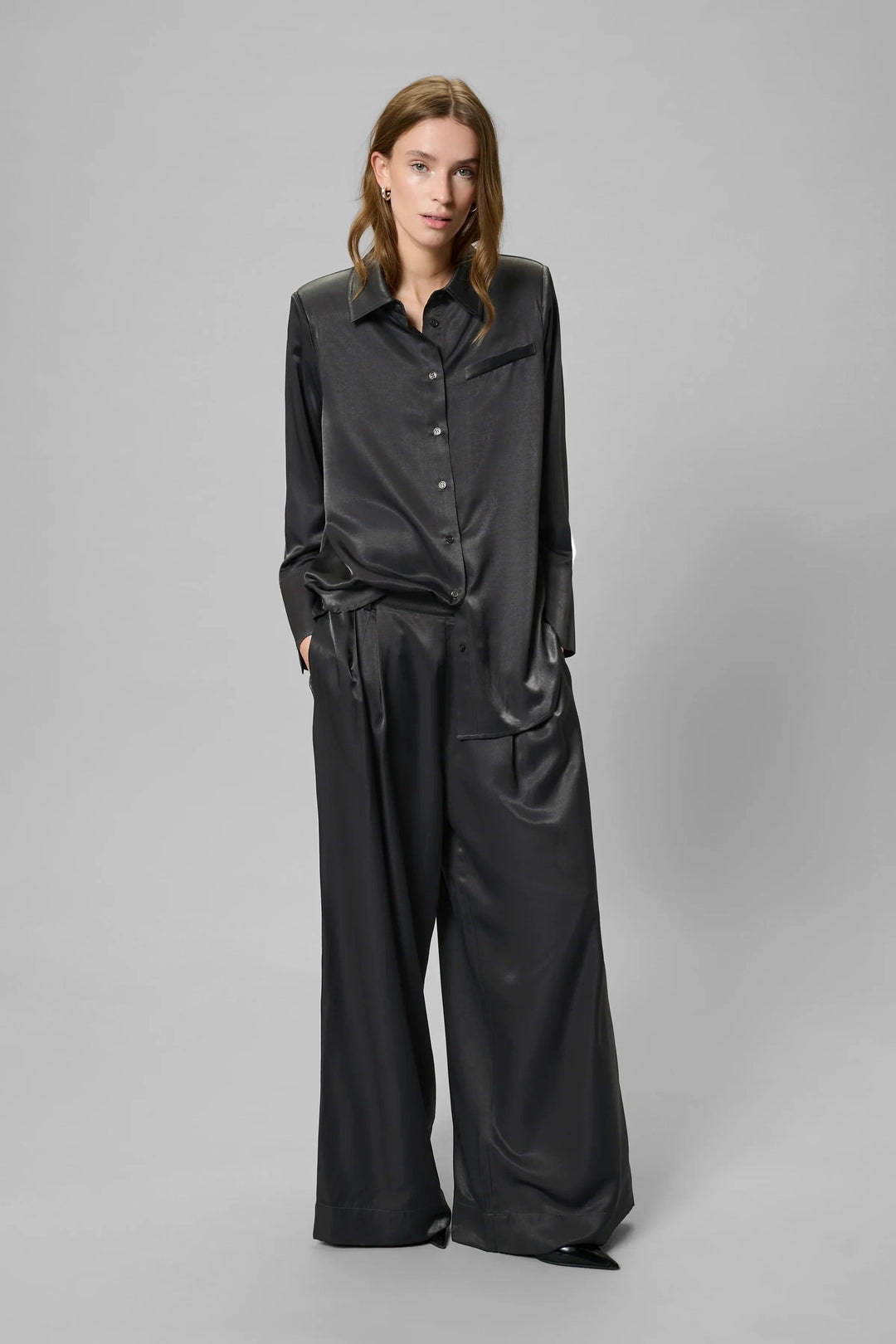 My Essential Wardrobe - Skjorte - Asphalt/Grey - Estelle - Stilkompagniet.dk