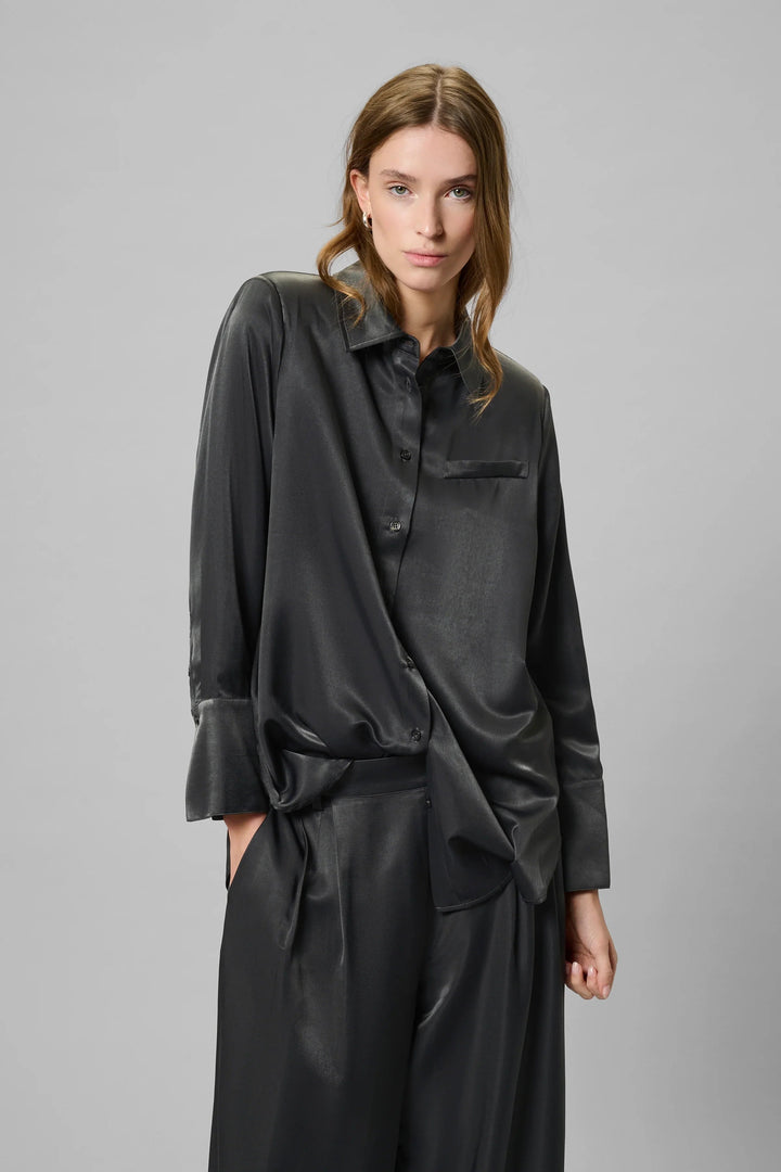 My Essential Wardrobe - Skjorte - Asphalt/Grey - Estelle - Stilkompagniet.dk