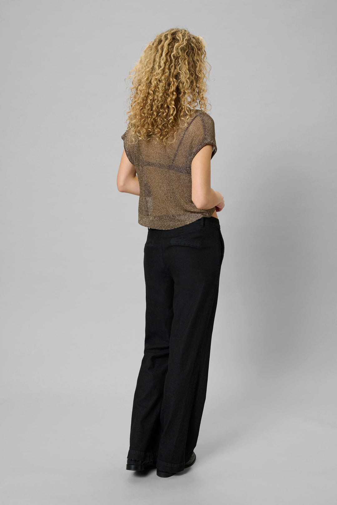 My Essential Wardrobe - Strik top - Gold - Olly - Stilkompagniet.dk