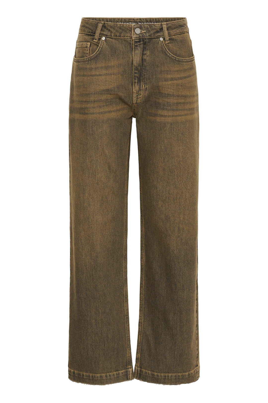 My Essential Wardrobe - Jeans - Amber Retro Wash Brown - Saba 139 High Straight Slit - Stilkompagniet.dk