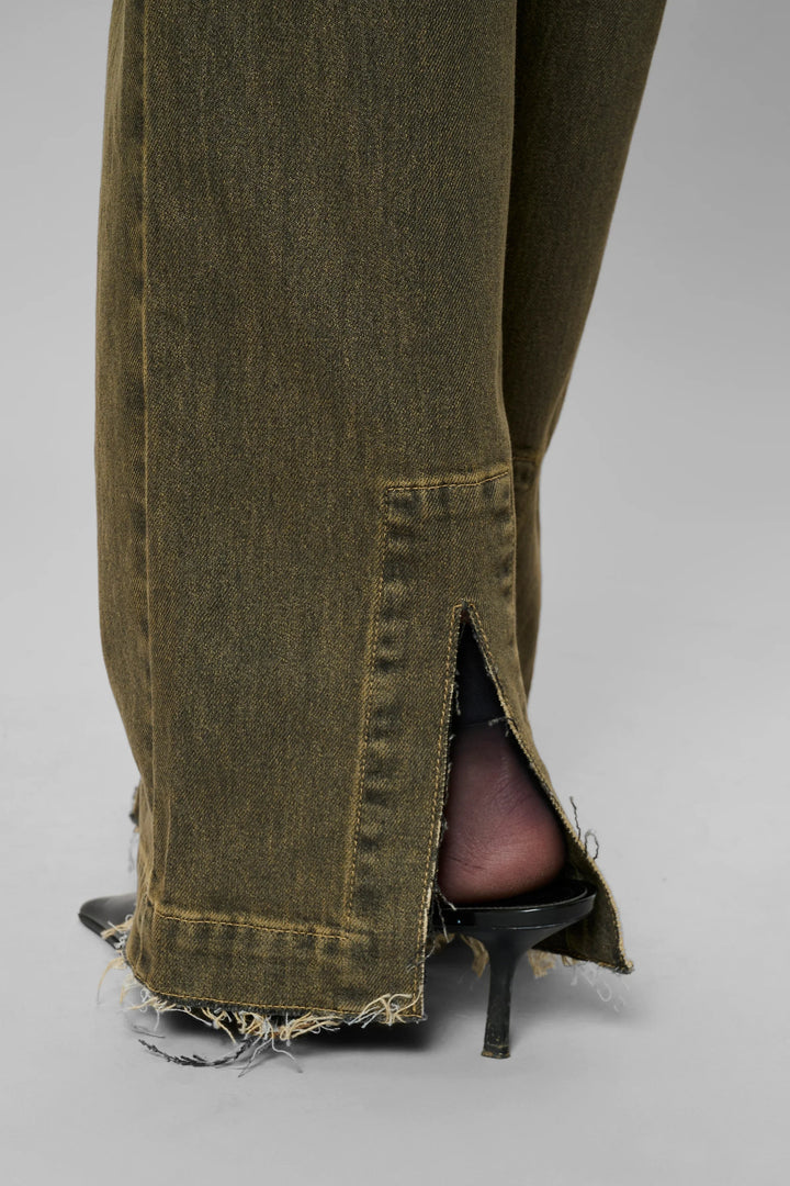 My Essential Wardrobe - Jeans - Amber Retro Wash Brown - Saba 139 High Straight Slit - Stilkompagniet.dk