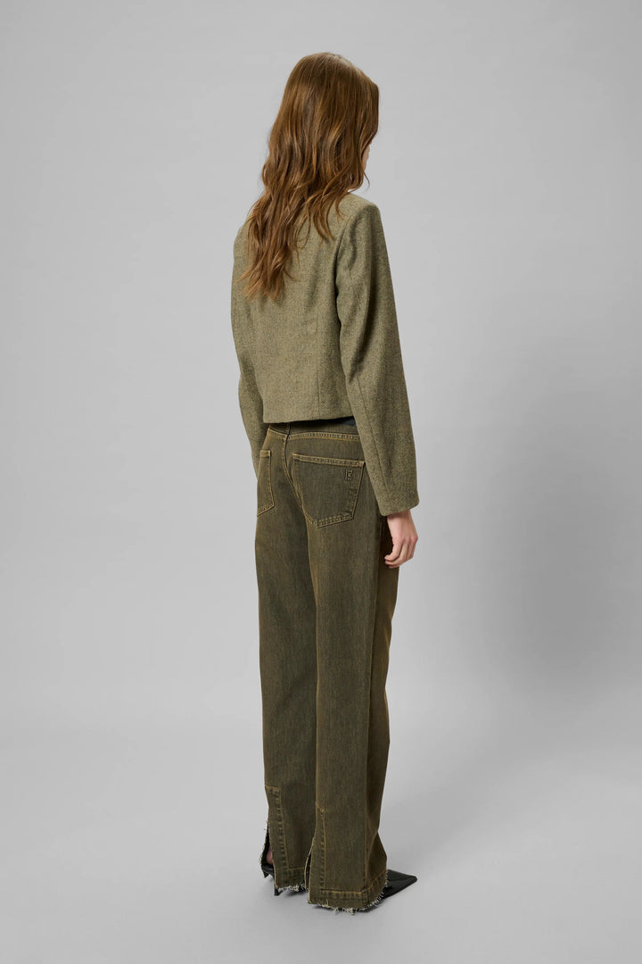 My Essential Wardrobe - Jeans - Amber Retro Wash Brown - Saba 139 High Straight Slit - Stilkompagniet.dk