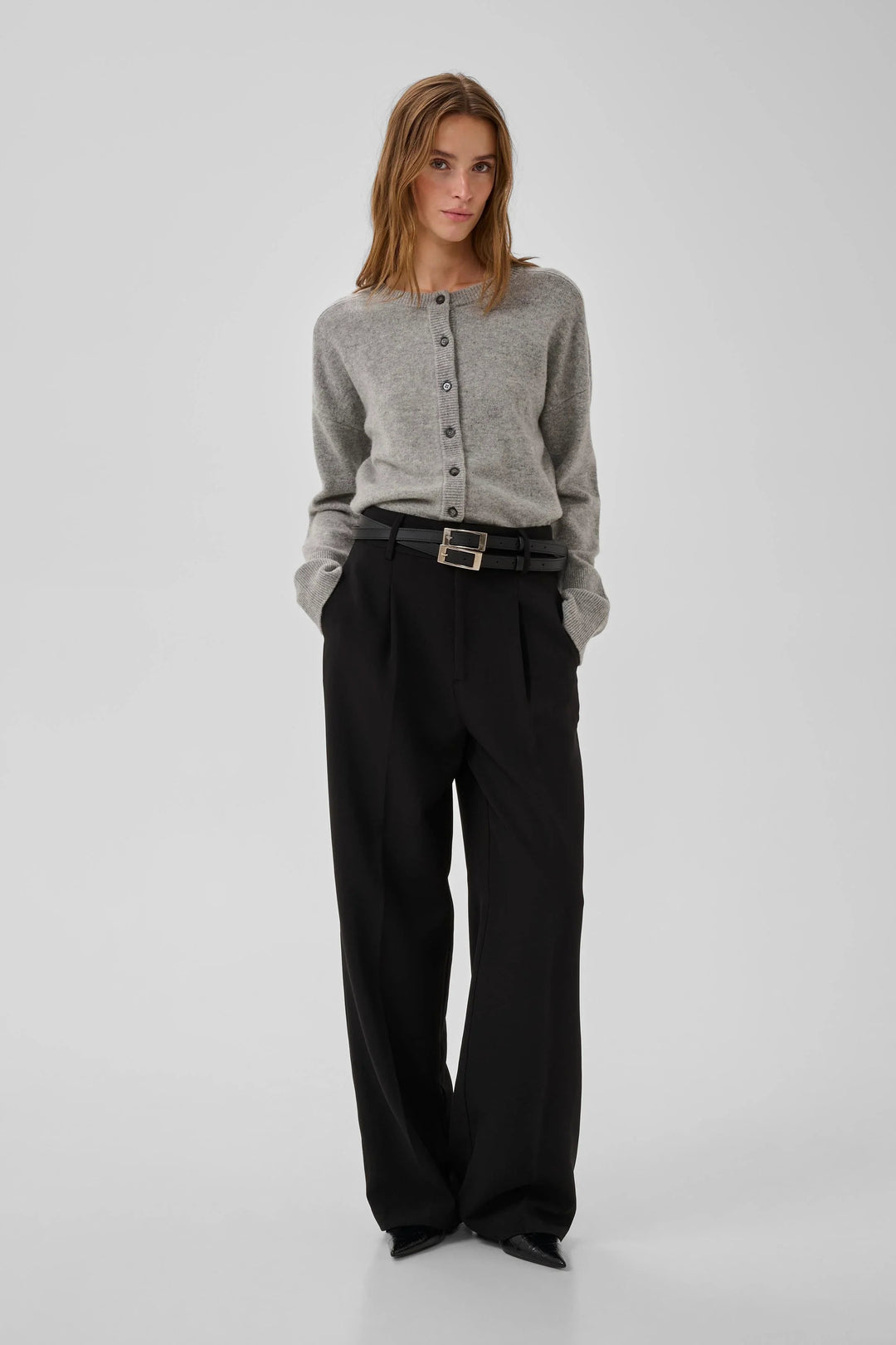My Essential Wardrobe - Cardigan - Grå - THE KNIT CARDIGAN