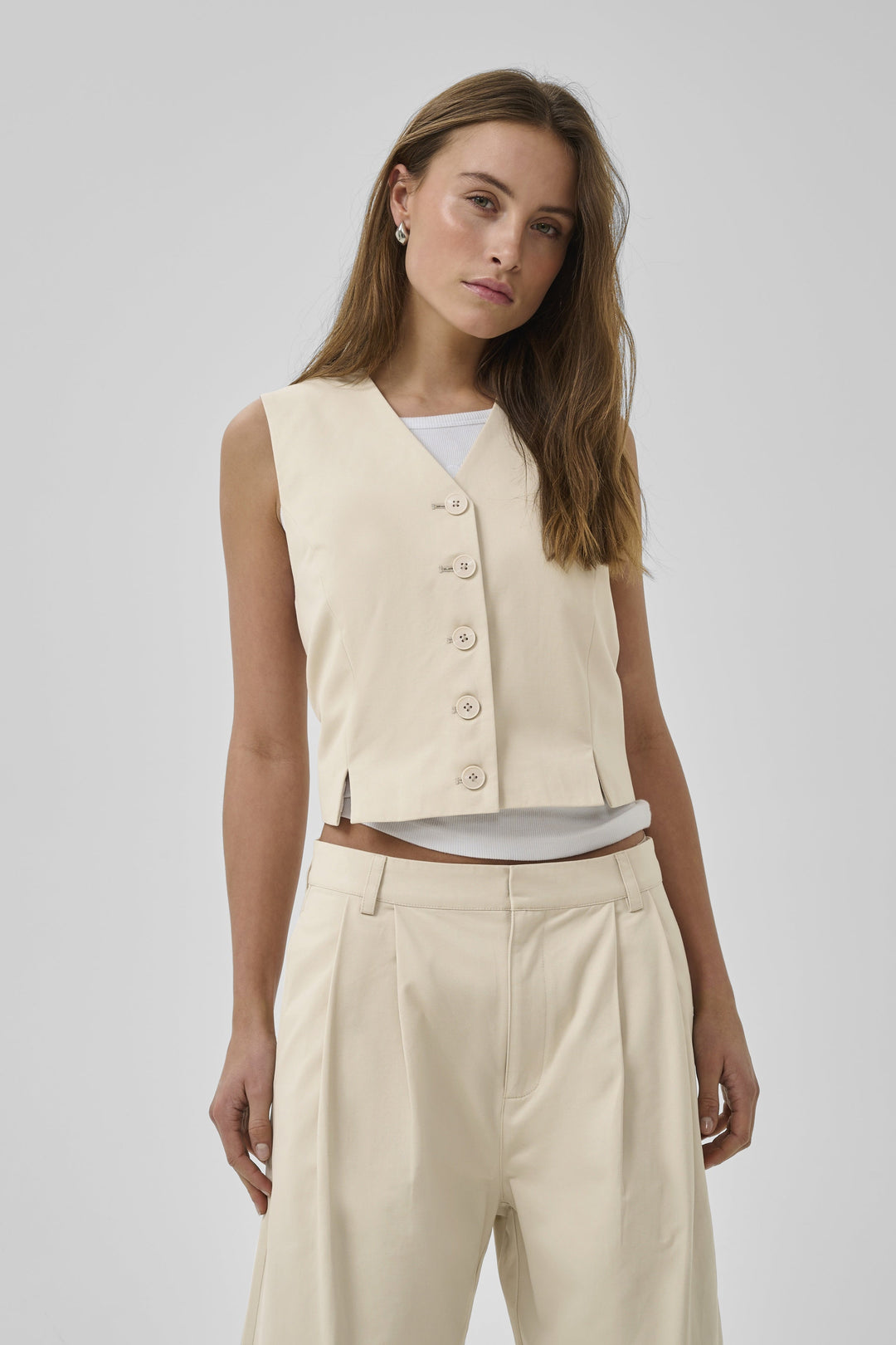 My Essential Wardrobe - Vest - Oatmeal - Gisva