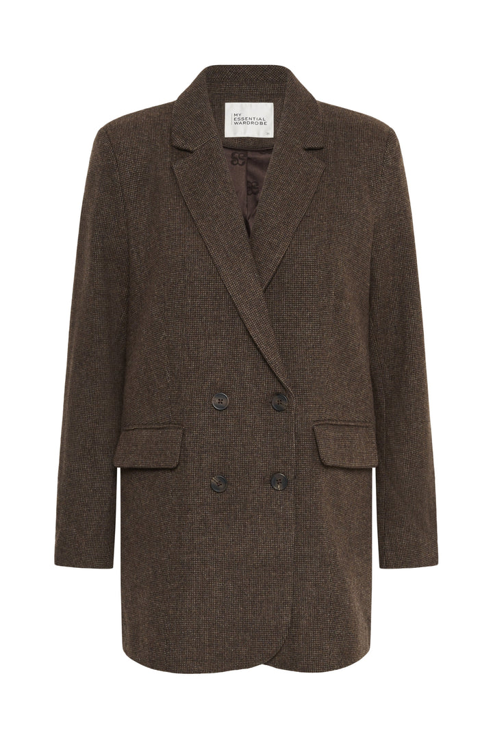 My Essential Wardrobe - Blazer - Dark Brown Check - Cleo