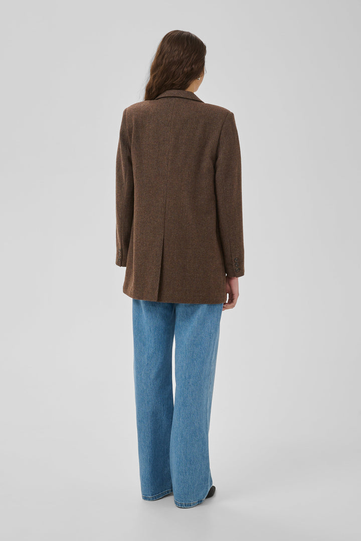 My Essential Wardrobe - Blazer - Dark Brown Check - Cleo