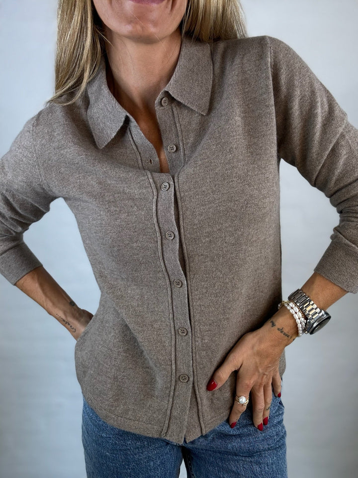 Sassy Copenhagen - 100% Cashmere polo - Latte - Samara sss