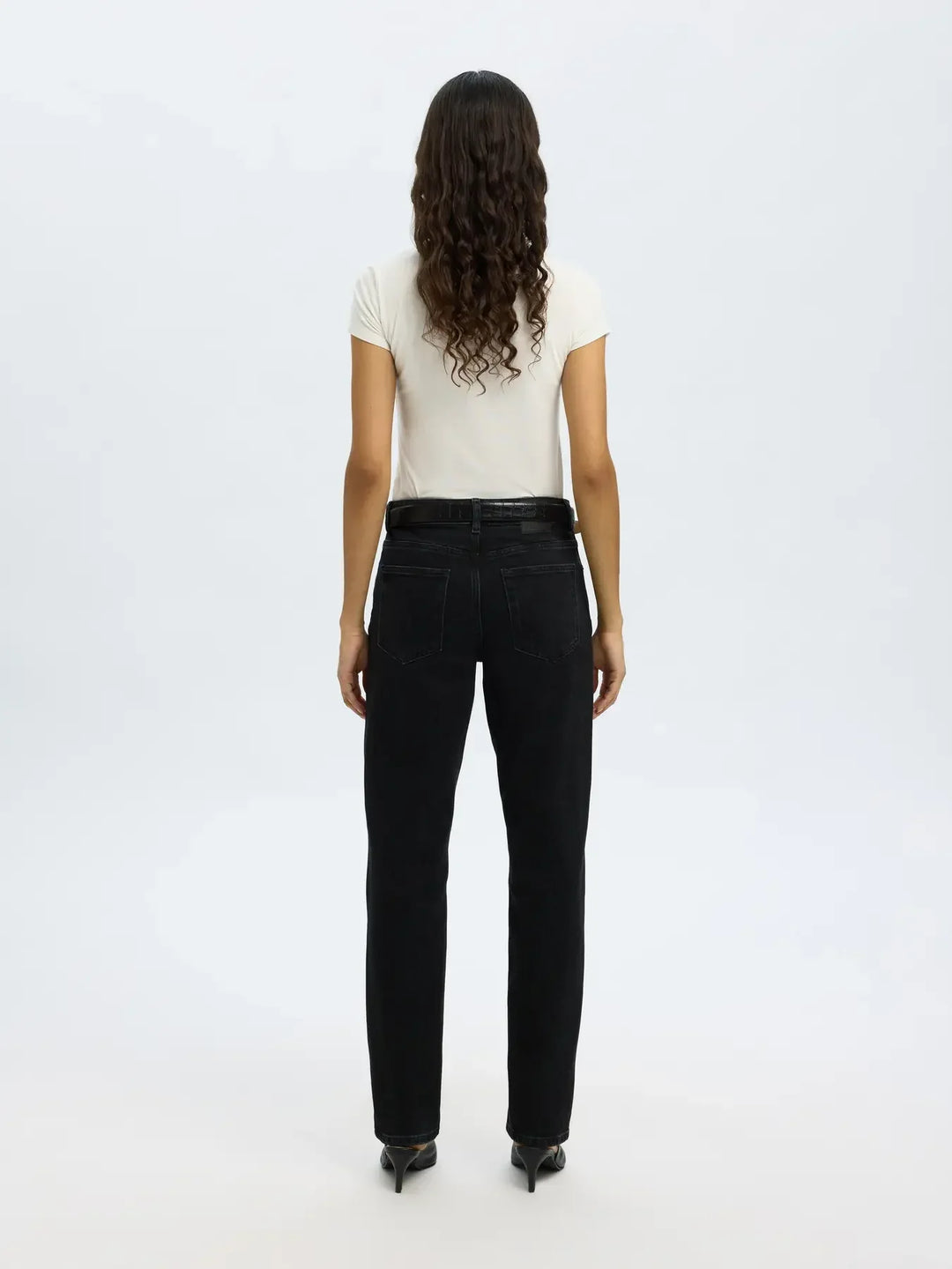 Selected Femme - Jeans - Sort - Bea-Kori MW Jeans