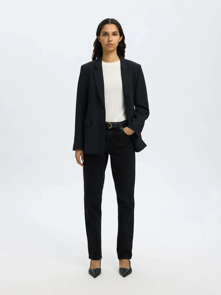 Selected Femme - Jeans - Sort - Bea-Kori MW Jeans