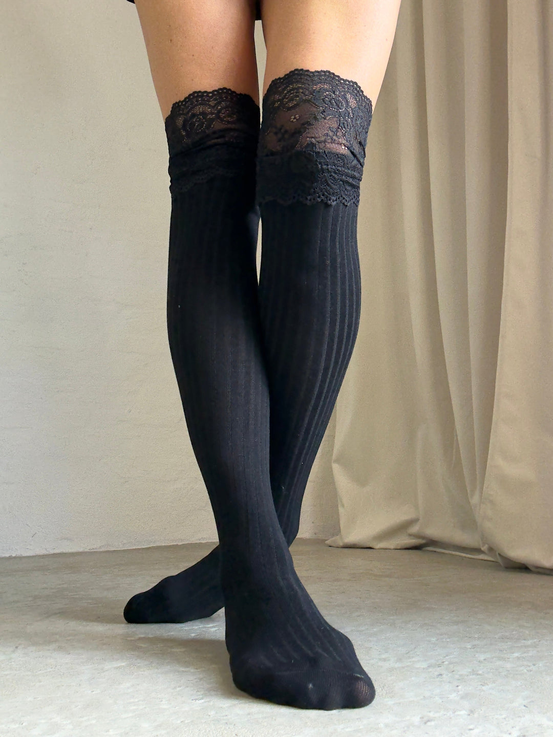 Andcopenhagen - Høje strømper - Sort - Fauer