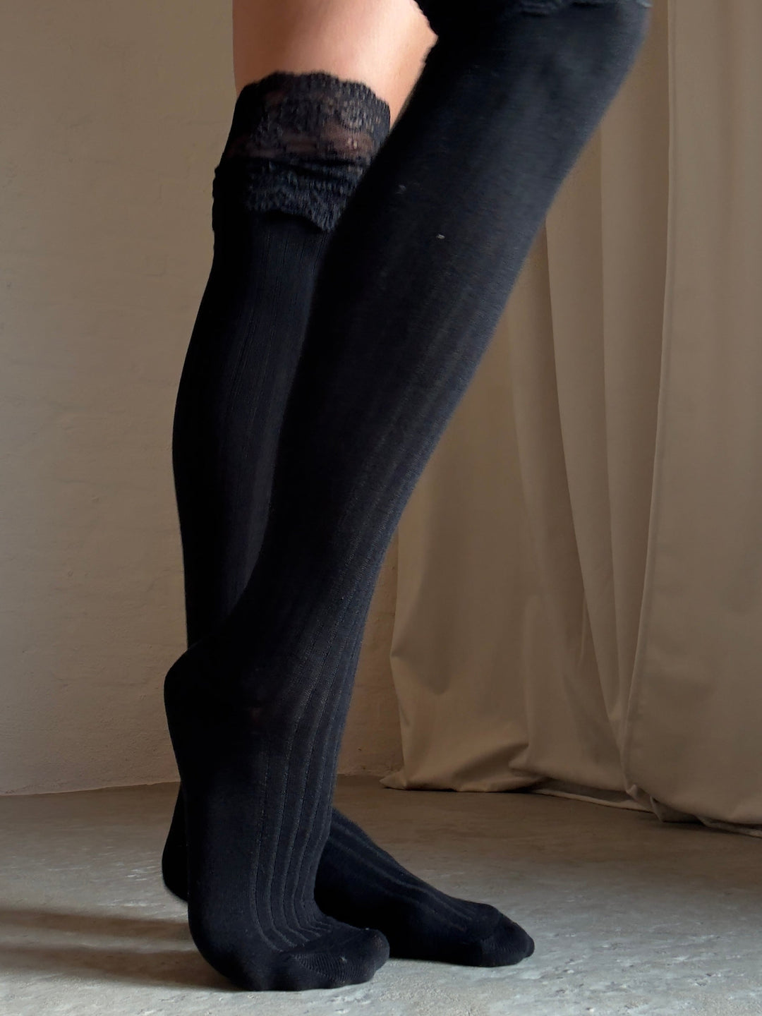 Andcopenhagen - Høje strømper - Sort - Fauer