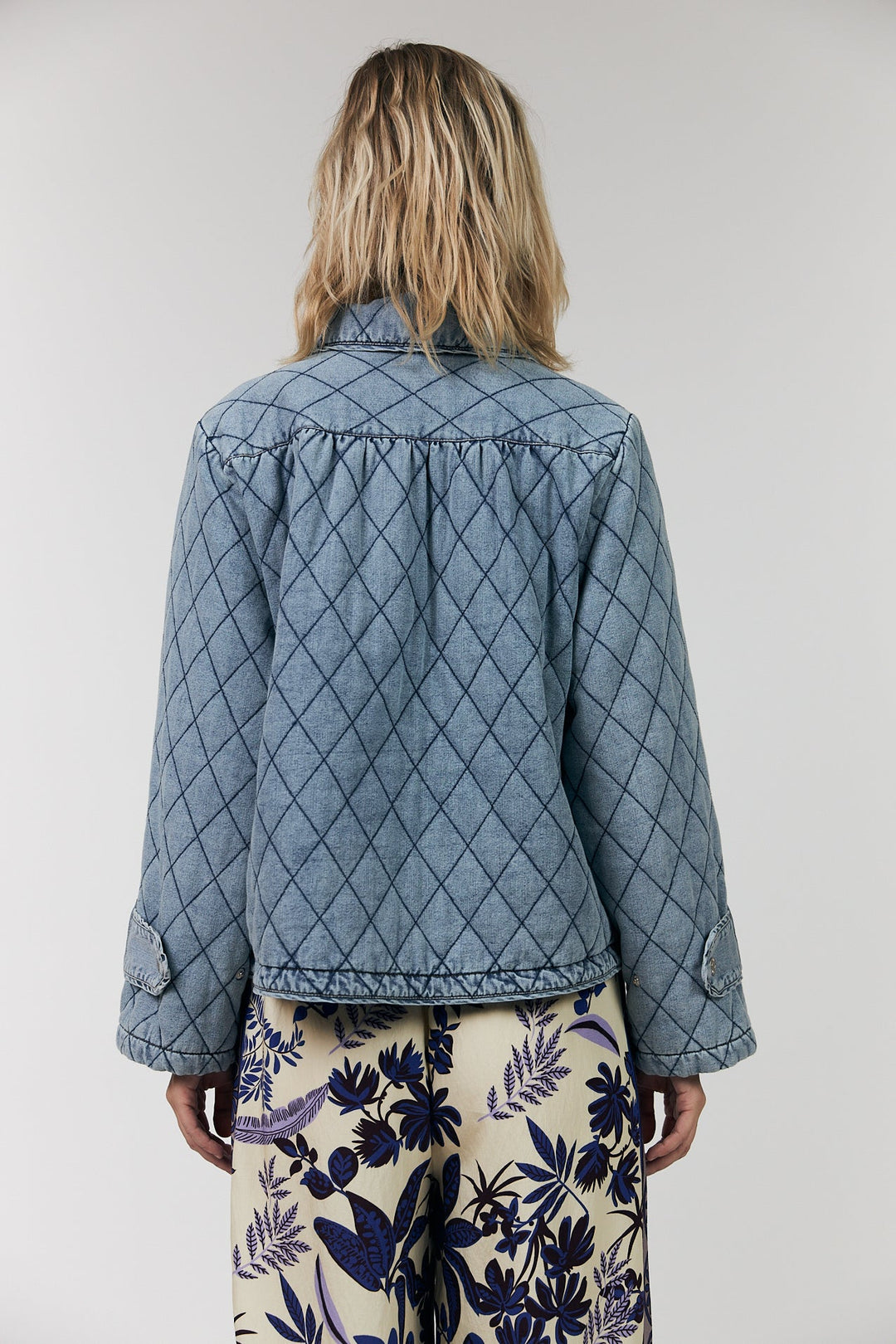 Lollys Laundry - Quilted jakke - Washed Denim - Viola