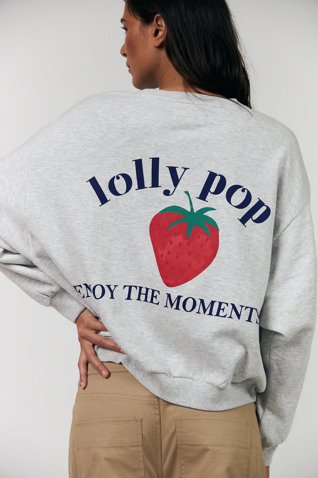 Lollys Laundry - Sweatshirt - Grå - Sydney Strawberry