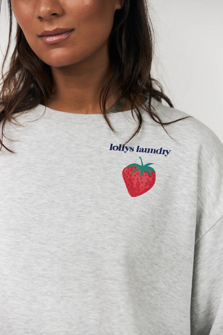 Lollys Laundry - Sweatshirt - Grå - Sydney Strawberry