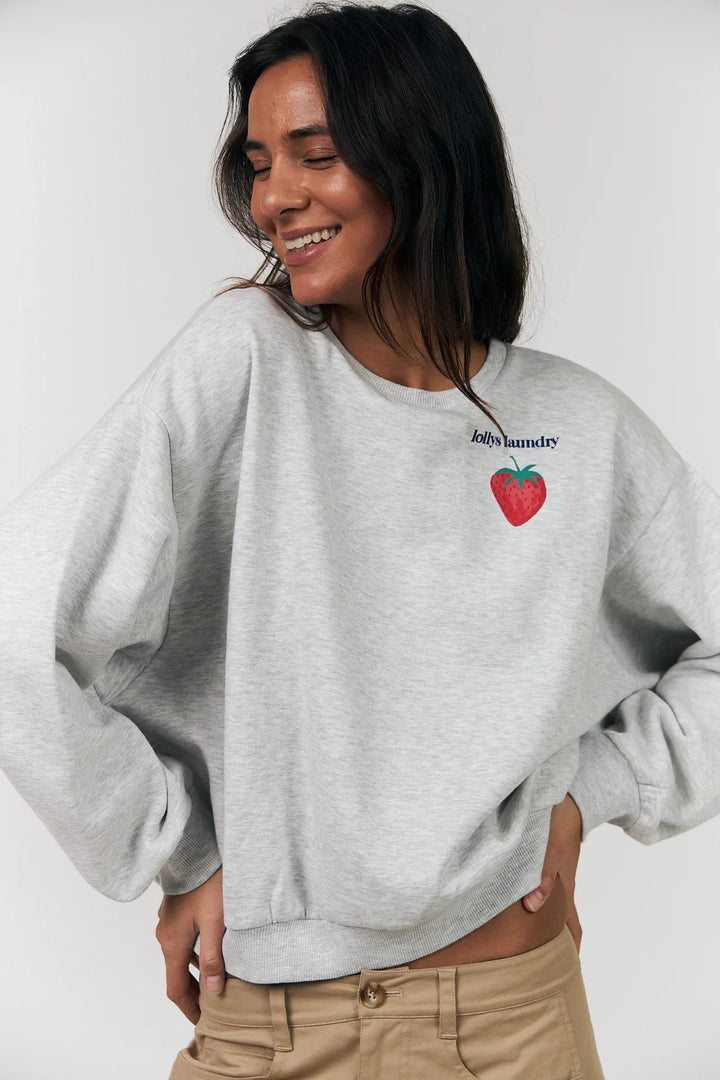 Lollys Laundry - Sweatshirt - Grå - Sydney Strawberry