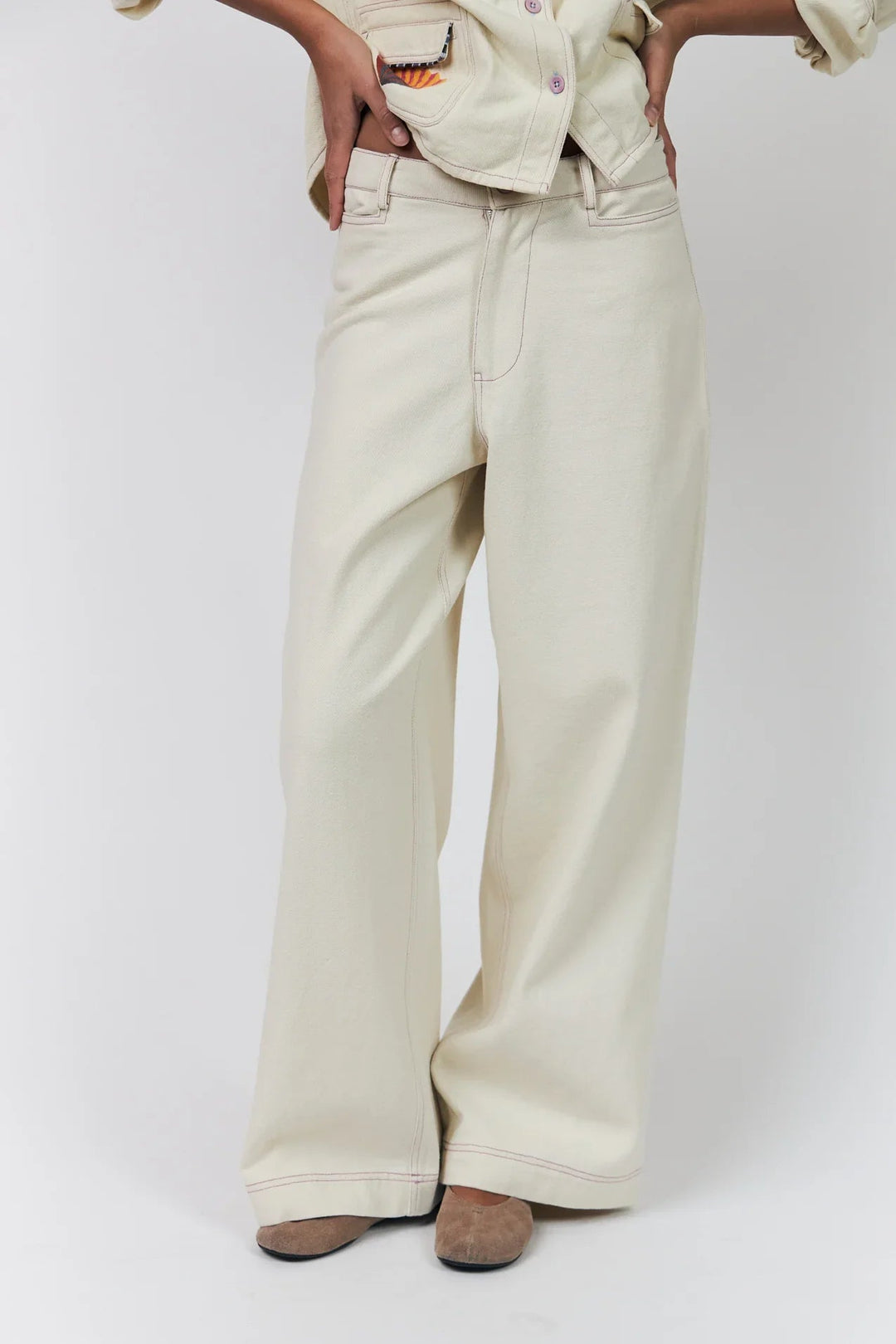 Lollys Laundry - Bukser - Creme - Florida