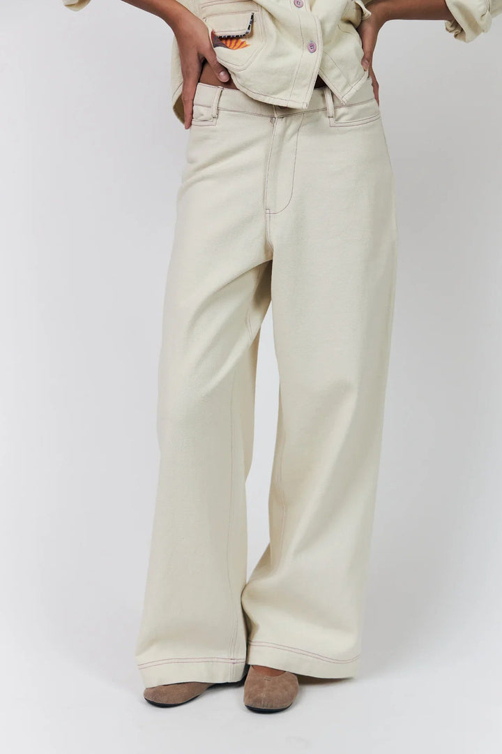 Lollys Laundry - Bukser - Creme - Florida