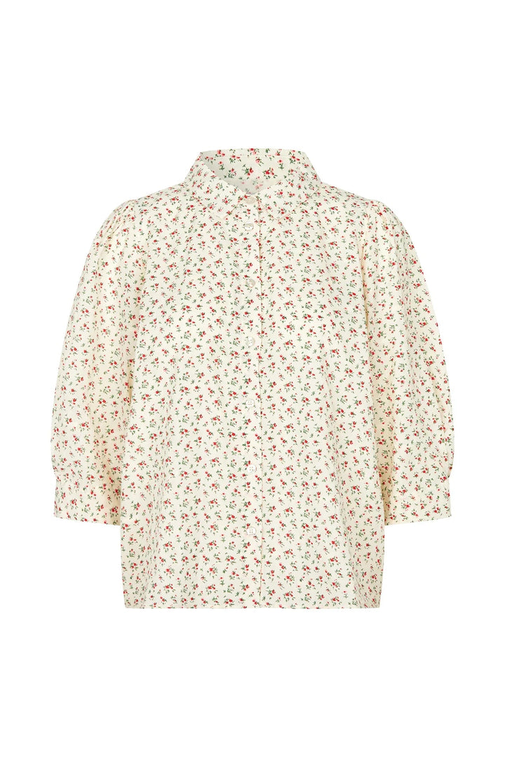 Lollys Laundry - Skjorte - Creme/blomstret - Bono