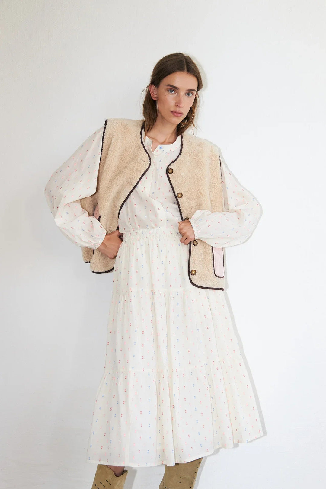 Lollys Laundry - Vest - Beige - Jace