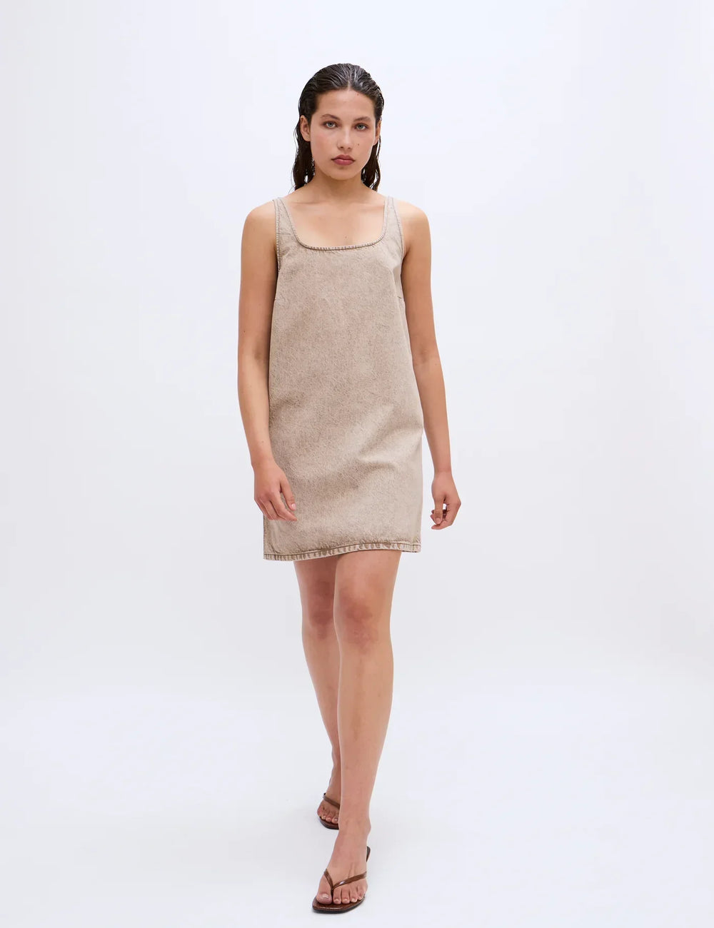 2NDDAY - Kjole - Marbleized denim - Kelp - Kimm - Stilkompagniet.dk