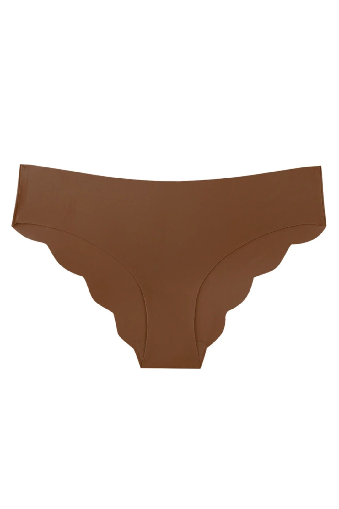 Brun trusse med bølget kant, præsenteret i enkel og minimalistisk stil.