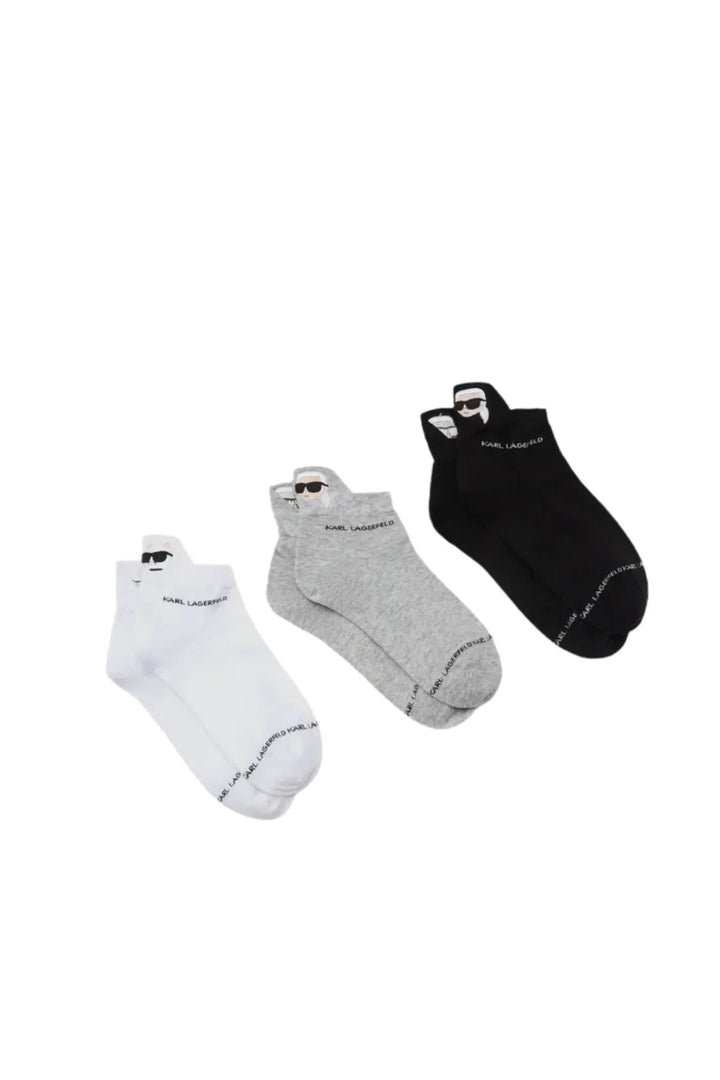 Karl Lagerfeld - Strømper - IKONI SOCKS 3 PACK - Stilkompagniet.dk