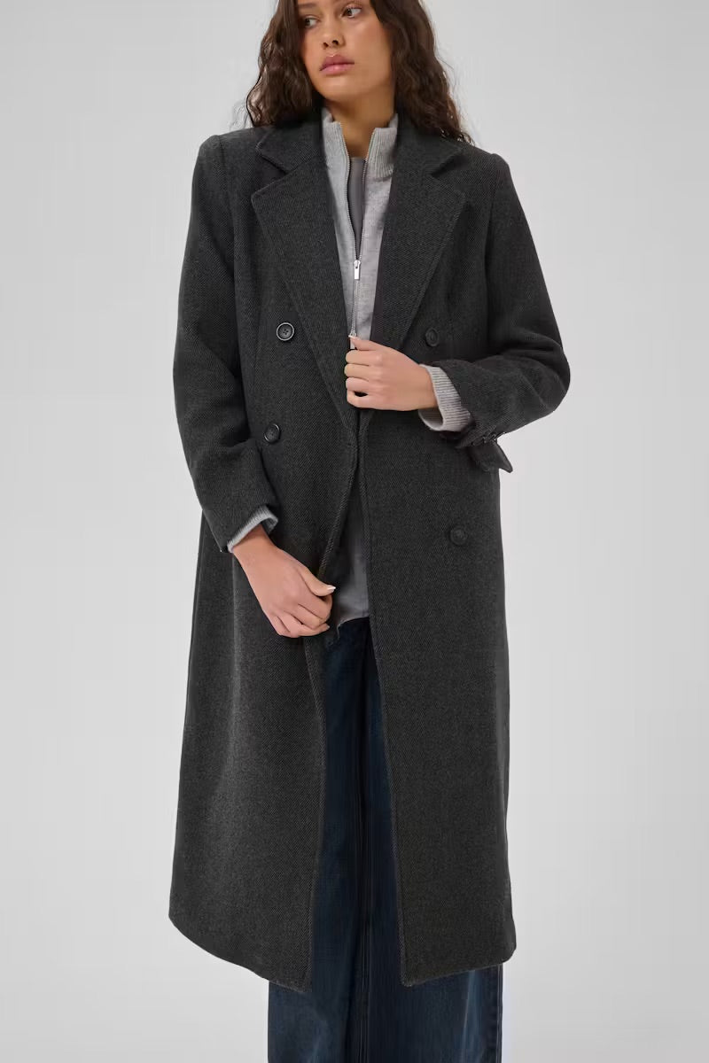 My Essential Wardrobe - Frakke - Dark Grey Melange - Frannie