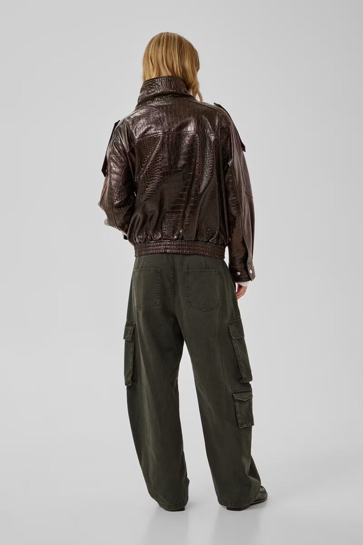 My Essential Wardrobe - Læderjakke - Brun - Elijah