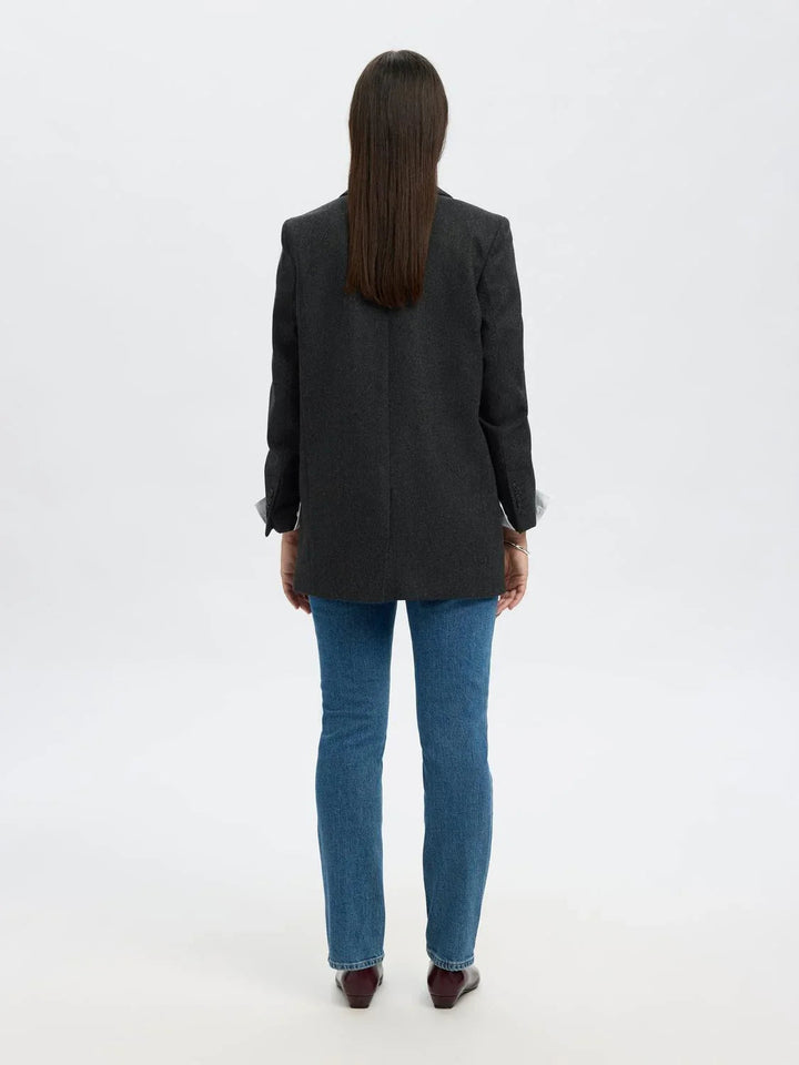 Selected Femme - Blazer - Black Wool - Elin - Stilkompagniet.dk