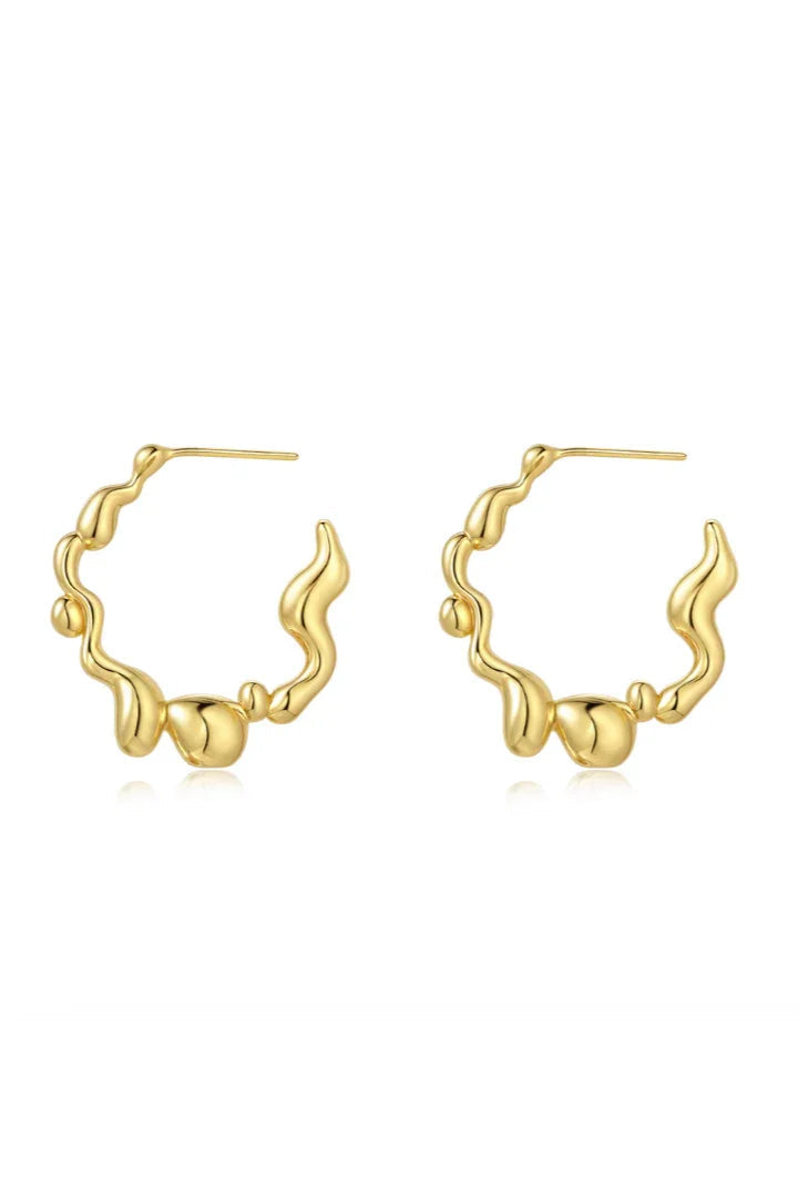 Andcopenhagen Jewelry - Øreringe hoops - 18 karat guldbelagt 925 sterlingsølv - Swirl suie