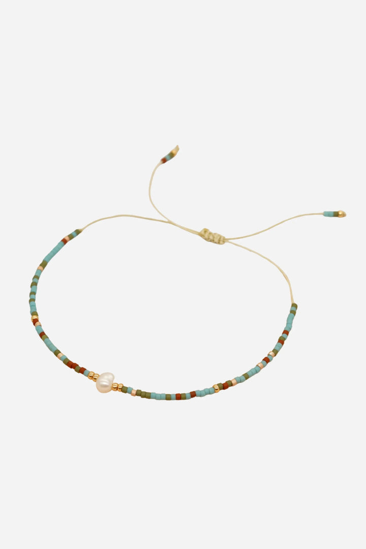 Andcopenhagen - Perlearmbånd - Blå, Brun & Khaki - Holly - Stilkompagniet.dk