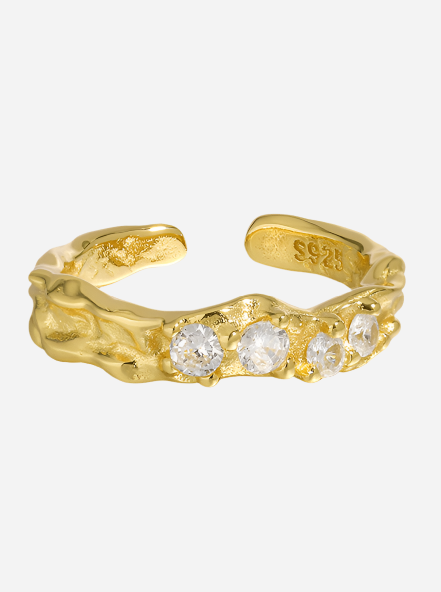 Andcopenhagen Jewelry - Ring - 18 karat guldbelagt 925 sterlingsølv - Aurora zirkonia