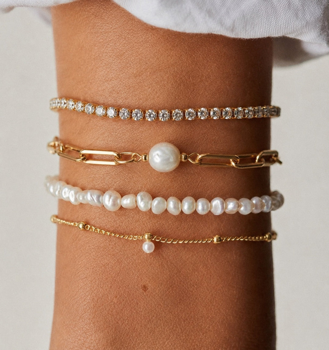 Andcopenhagen Jewelry - Tennis armbånd - guldfarvet - Nena