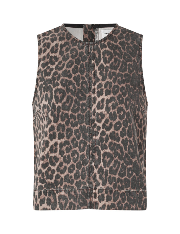 Leopard denim Leo top - Rihne - Global Funk