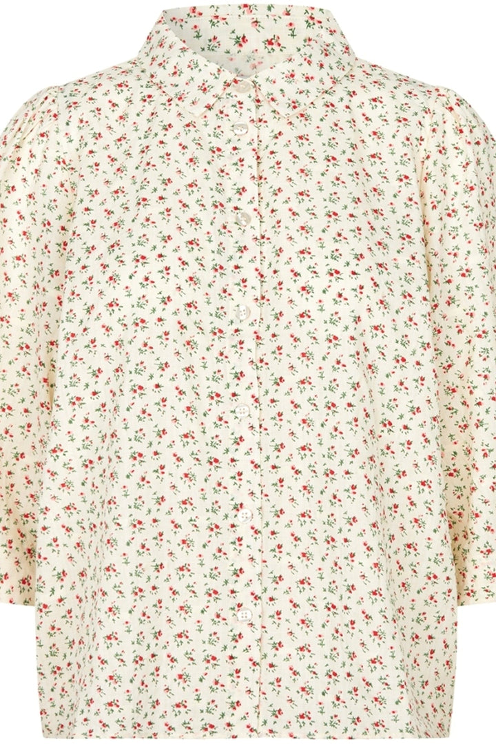 Lollys Laundry - Skjorte - Creme/blomstret - Bono