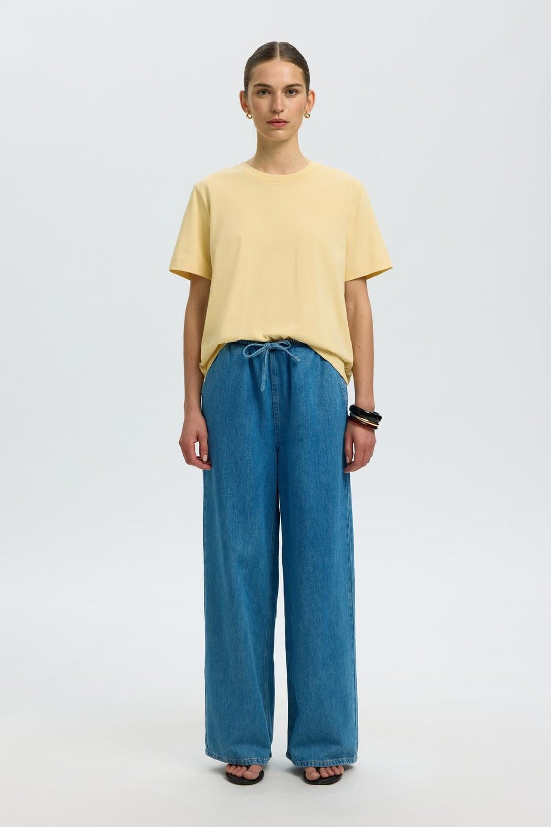 Selected Femme - T-shirt - Italian Straw - Boxy