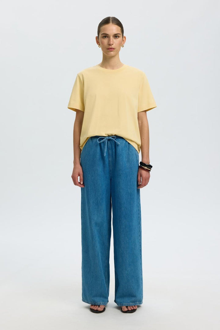 Selected Femme - T-shirt - Italian Straw - Boxy