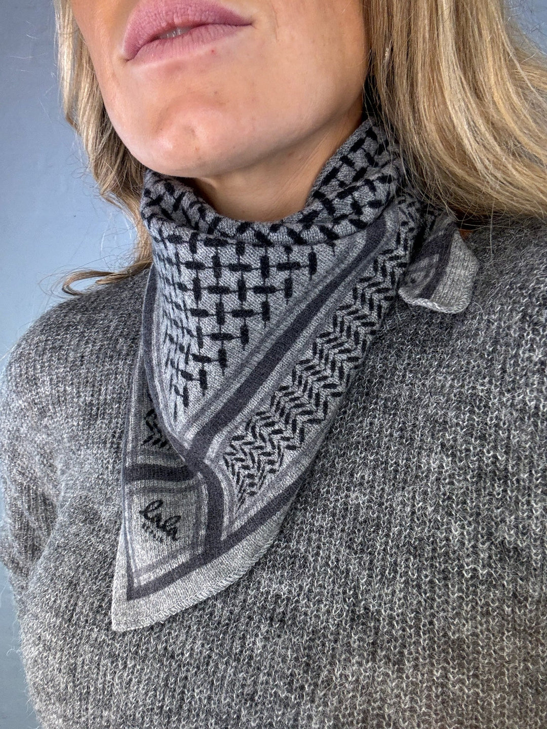 LALA BERLIN - Cashmere halstørklæde - Trinity classic XS - City middlegrey melange grey